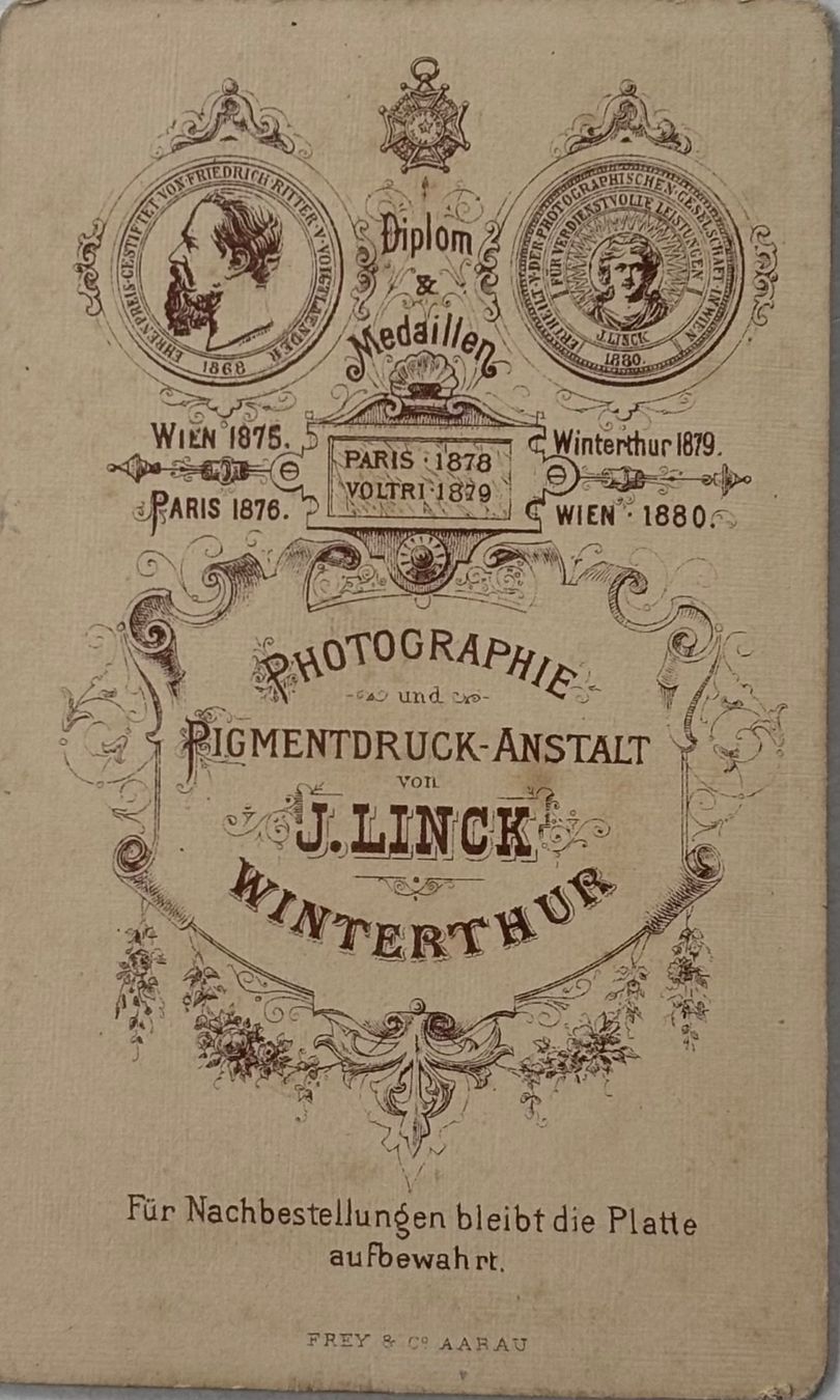 Cartoline postali: CDV J. Linck, Winterthur - Mann mit Bart – Usato da Frauenfeld venduto da Merk52 1