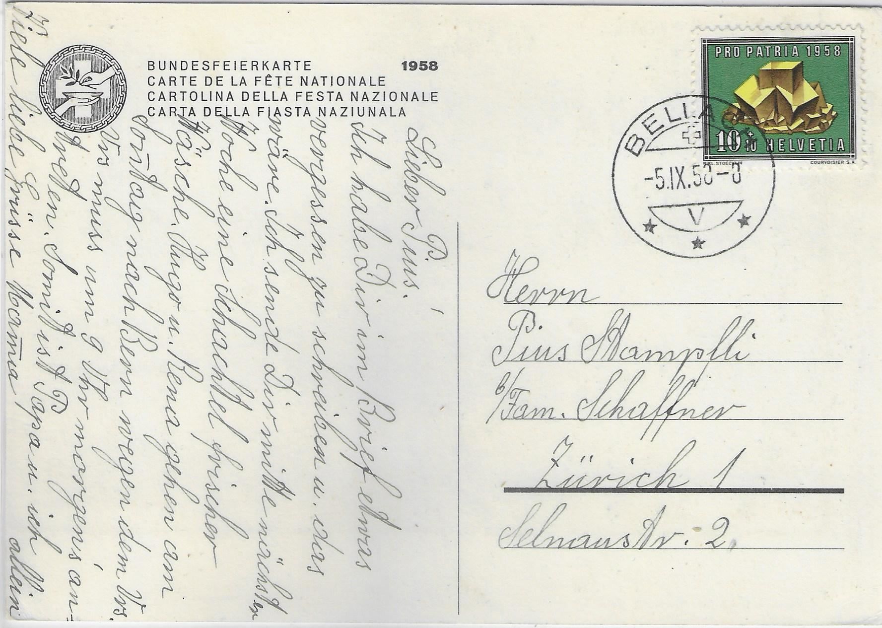 Cartoline postali: 1958 Mittagsrast Rud. Koller - Stempel: – Usato da Ettingen venduto da Kartenplanet 1