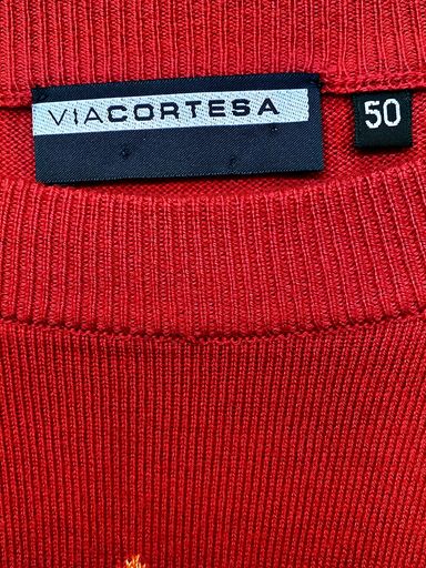 Maglioni & Felpe: VIACORTESA Roter Pullover mit Rautenmuster - Größe 50 – Usato da Zug venduto da vinokilo 3