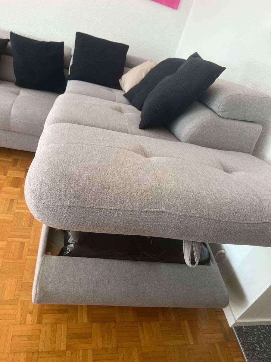 Divani: Grand canapé d'angle modulable gris clair avec rangement – Usato da Prilly venduto da per_6927 1