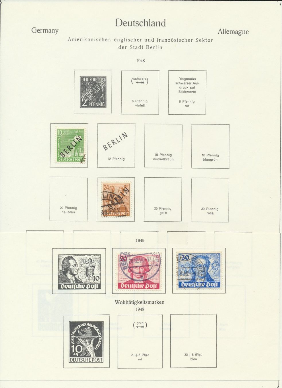 Alle Briefmarken: Berlin - Lot, Teilsammlung – Gebraucht aus Winterthur von Zupogeru 2