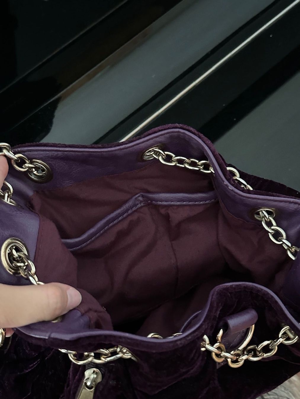 Zaini: Samt Rucksack, Lila – Usato da Schlieren venduto da car_2bwb 2