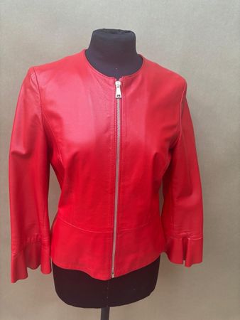 Veste en cuir rouge Sandro Ferrone 