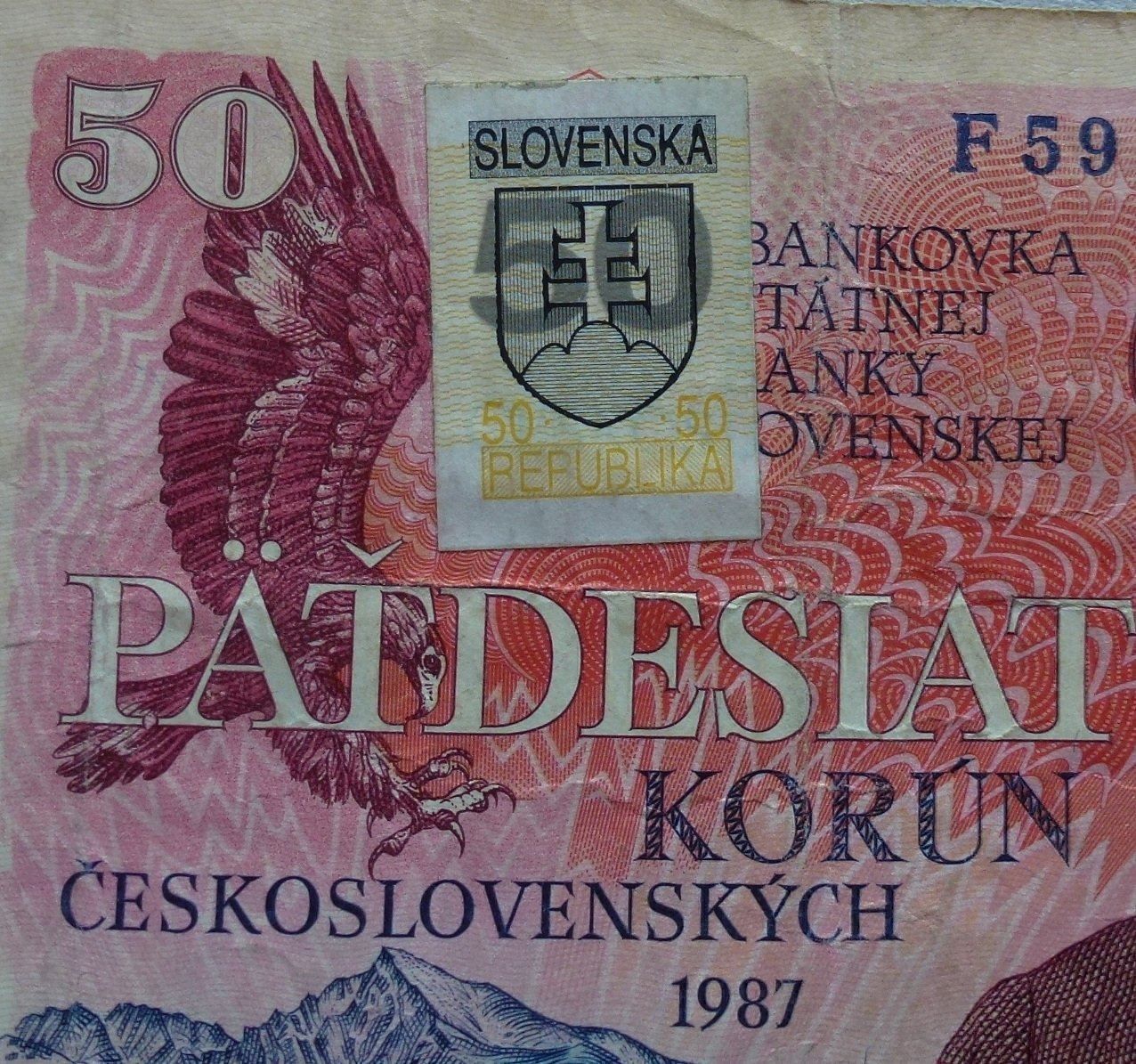 Banconote: Slovenska ++ 50 Kronen 1987 mit Marke – Usato da Walkringen venduto da Casablanca777 1