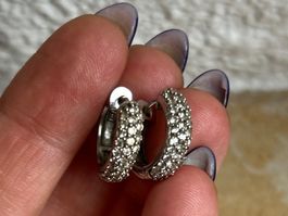 Creolen CLASSICO mit Zirkonia, Silber (1.8 cm)