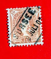 STEHENDE HELVETIA 68D FAHRPOSTSTEMPEL SURSEE LUZERN 1901