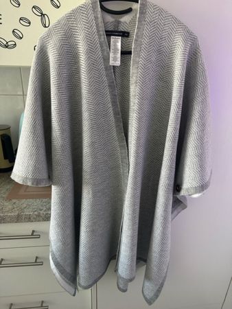 French Connection Poncho, Grau, One Size, Herbst