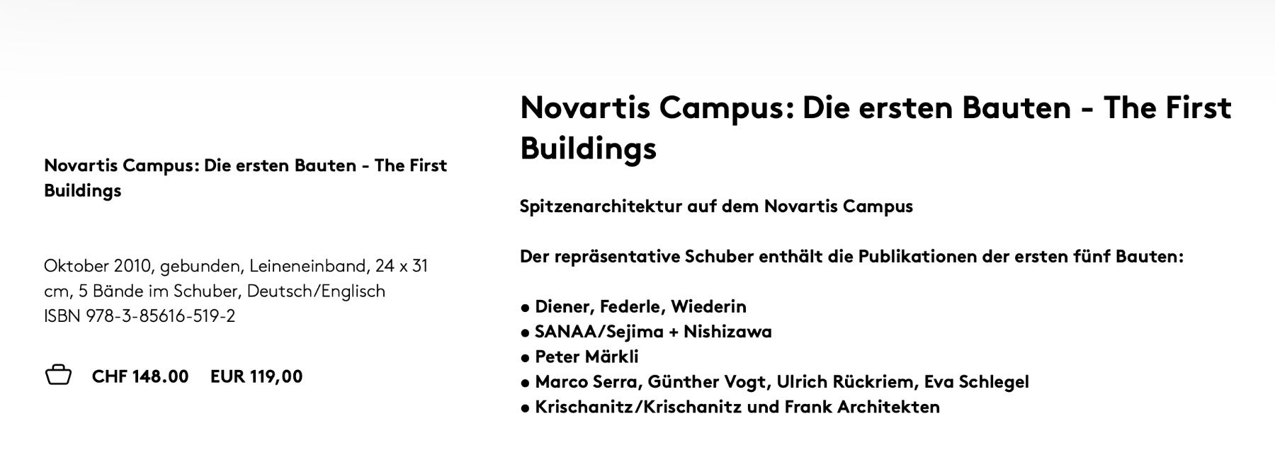 Bücher: Novartis Campus – Neu und originalverpackt aus Frauenfeld von Joanke63 2