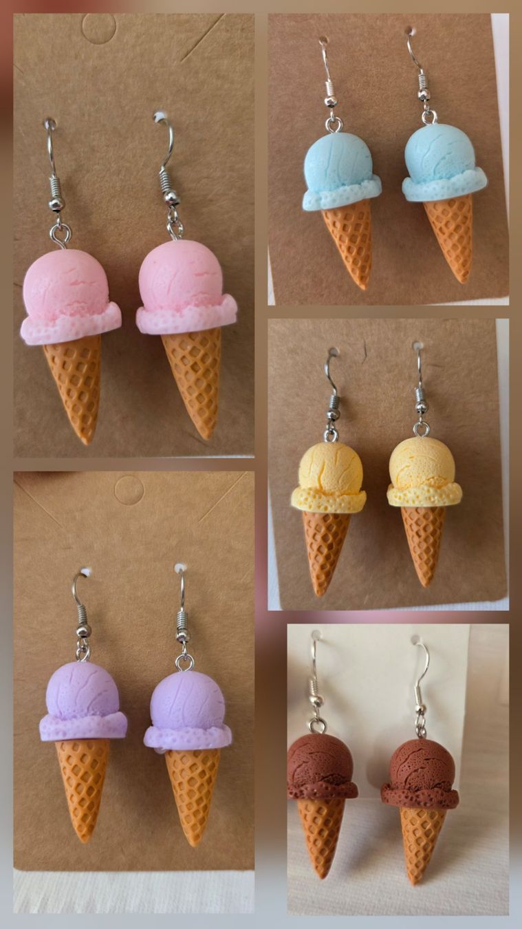 Orecchini pendenti & Orecchini a lobo: Glace Cornet Ohrringe Süss Sommer Style Boho Versch. Farben – Nuovo (secondo la descrizione) da Weggis venduto da Leeclipse