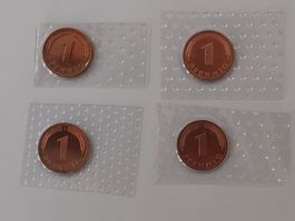 4x 1 Pfennig 1981 Stgl