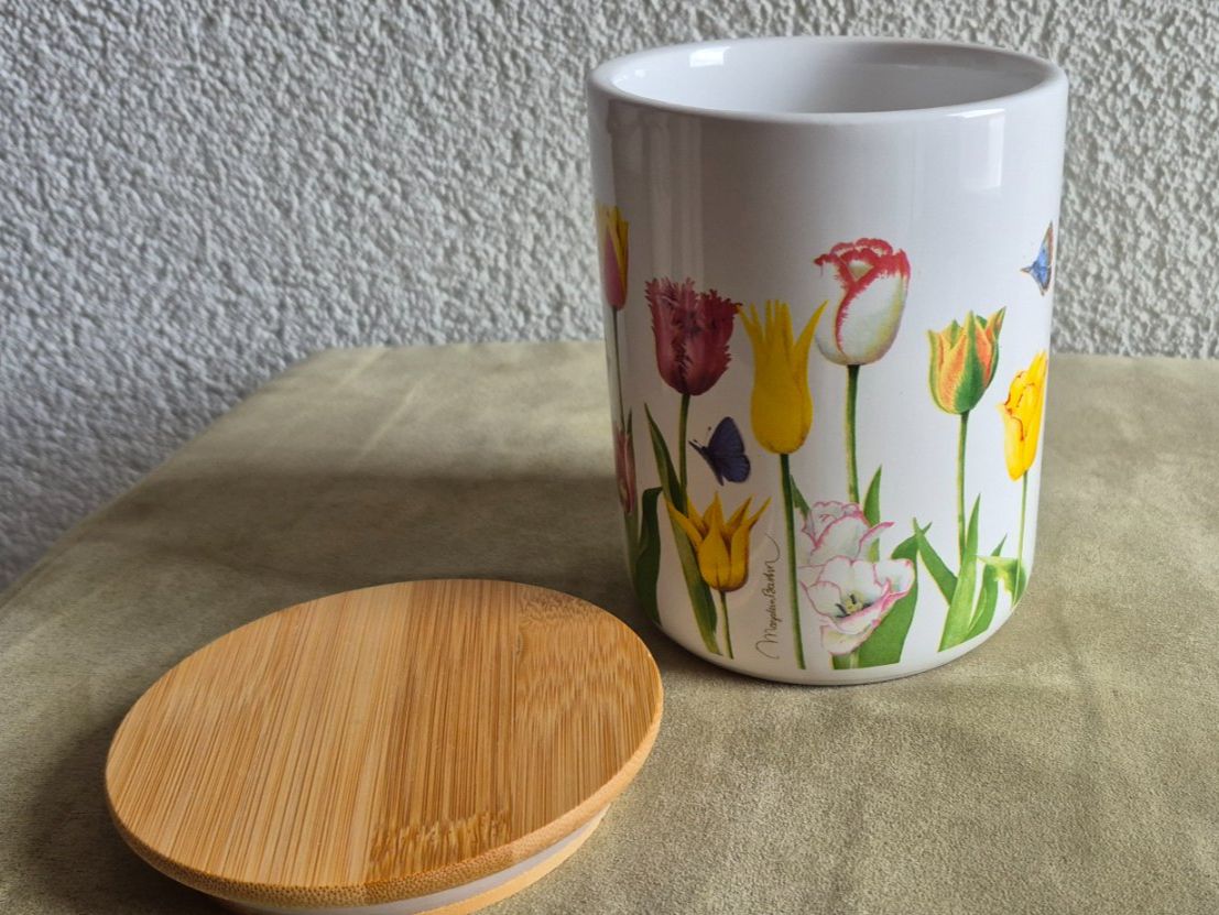 Behälter & Ähnliches: Vorratsdose mit Tulpendekor – Gebraucht aus Eggersriet von Fredb 4