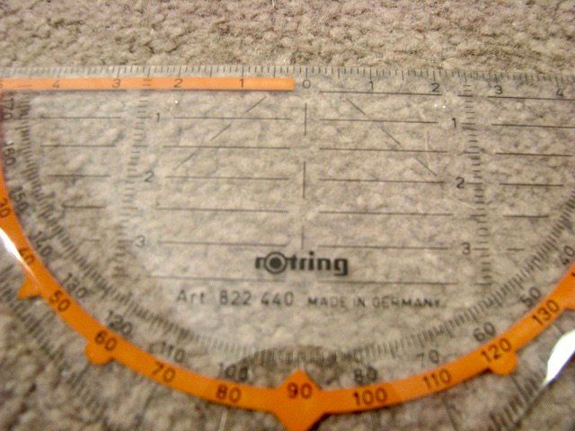 ROTRING Geo Zeichen Dreieck Winkel Messer Lineal transparent (Neu ...