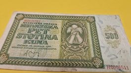 500 Kuna Banknote, Kroatien, Unabh. Staat Kroatien, Selten!