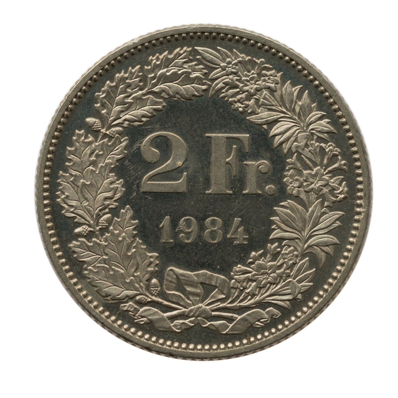 Tutti le monete: 2 Franken 1984 stgl – Usato da Rotkreuz venduto da Swiss-Coins