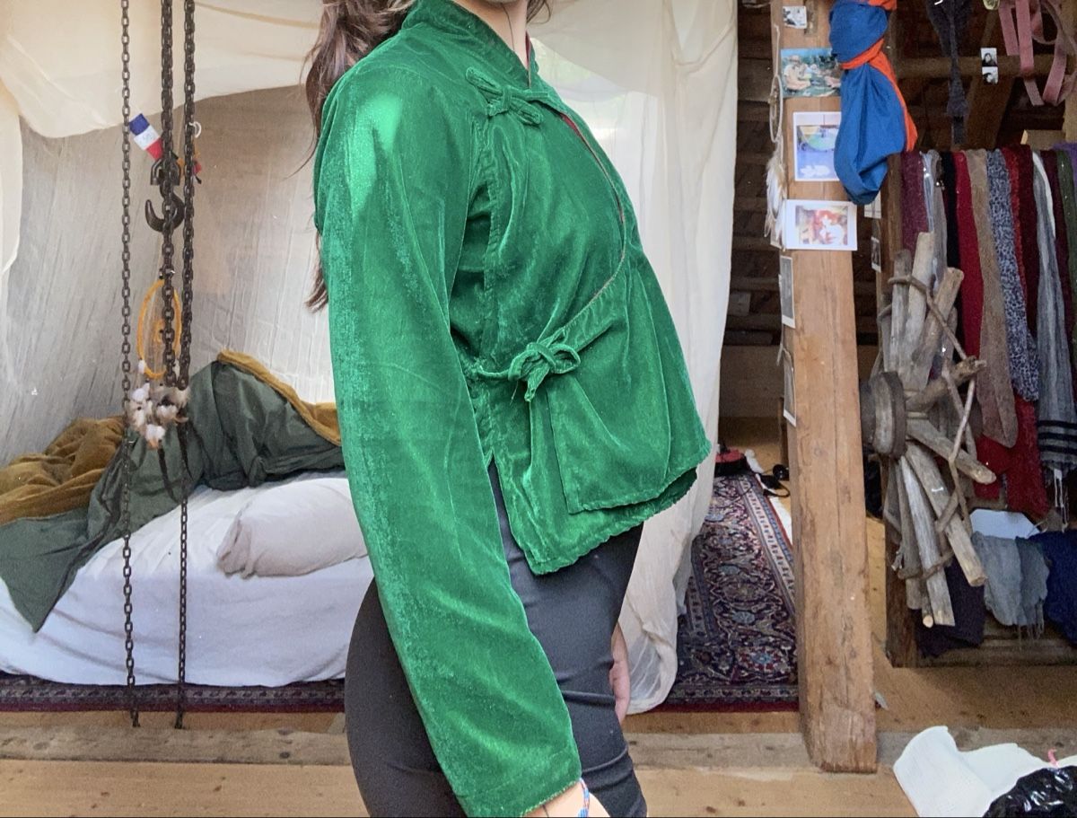 Giacche: Samt Designer Jacke aus Nepal zum binden – Usato da Rehetobel venduto da Norea69 1