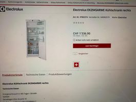 Einbaukühlschrank Electrolux 152cm x 55cm neu orginalverpack