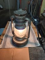 Petrollampe neu Elektrifiziert alte Lampe patina Gartenlaube