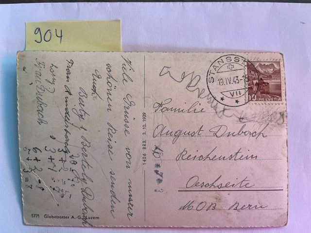 Cartes postales: alte Ansichtskarte Stansstad mit Pilatus, 1943 – D'occasion à Niederwil AG par dahu75 1