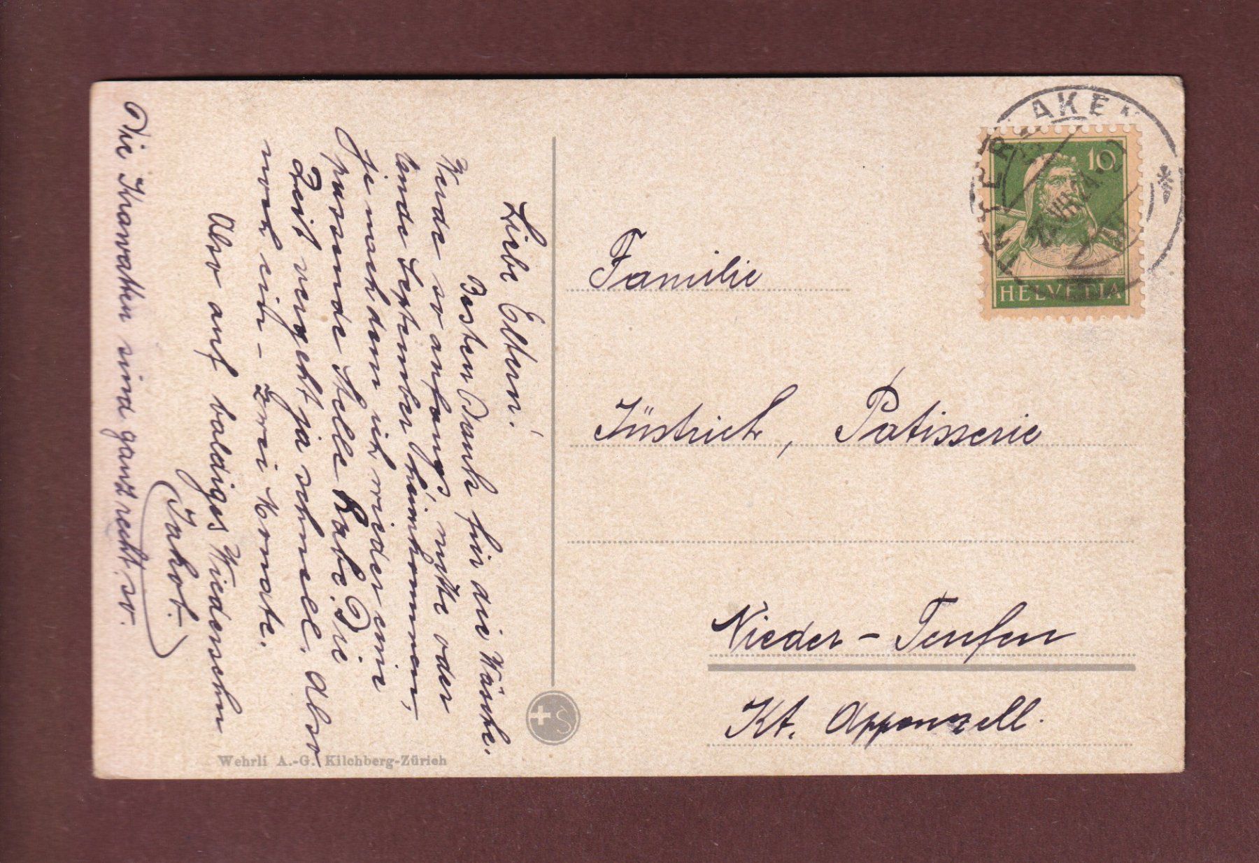 Cartoline postali: Haus am BRIENZERSEE - 1924 – Usato da Pully venduto da nicecards-shop 1
