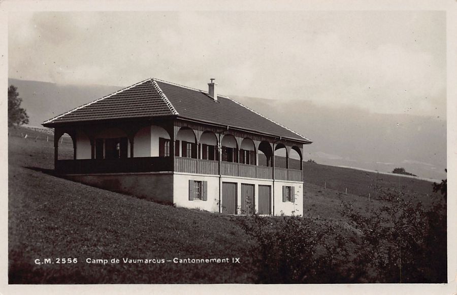 Cartoline postali: Camp de Vaumarcus, Cantonnement IX, circulée 1938 – Usato da Frauenfeld venduto da POML