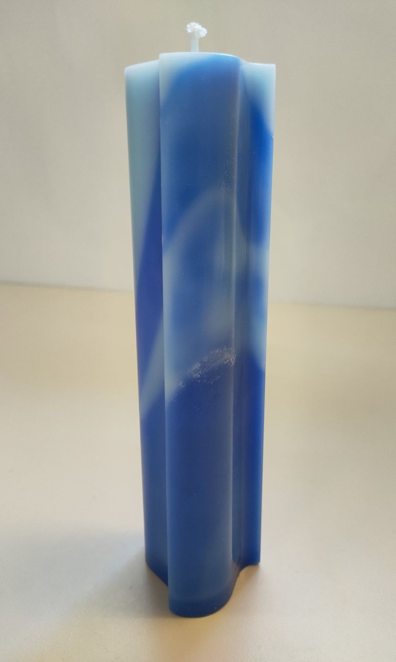 Kerzen: Kerze Triole blau mehrfarbig – Neu (gemäss Beschreibung) aus Rothrist von GIWALD 2