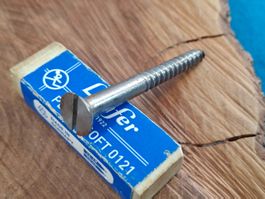 1 antike Senk Holz Schraube, Ø 0.7cm x 7cm, roh (3514#NSH6)