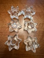 6er Set Stern Stabkerzenhalter Glas transparent ca. 6cm