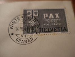 Brief 60 Rp, PAX 1945, gelaufen, o 14. VI.45, Winterthur
