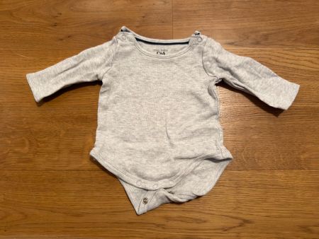Baby Body langarm Gr. 56, grau, Baumwolle, C&A