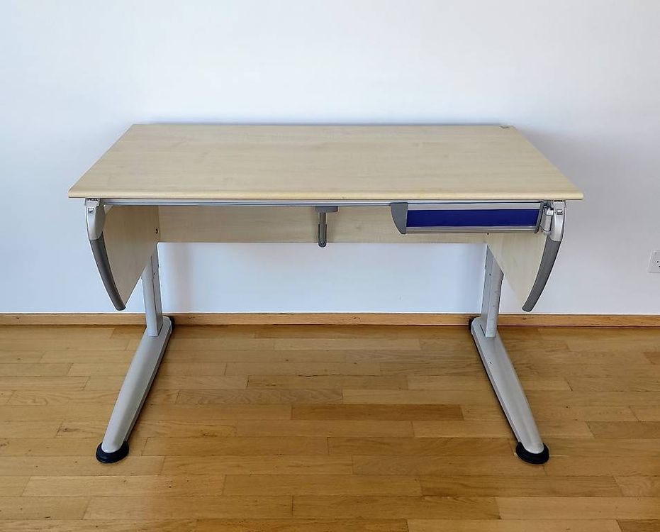 moll Joker, in hoogte verstelbaar kinderbureau voor jongens en meisjes, meegroeiend en ergonomisch, 6 verwisselbare accentkleuren, corpus wit, houtmateriaal, 117,2 cm x 70,5 cm