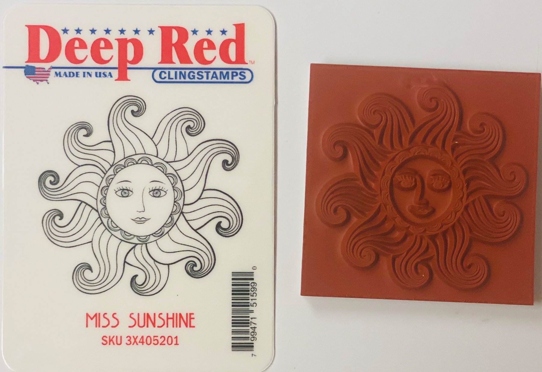 Timbri: Deep Red "Miss Sunshine" Cling Rubber Stamp – Nuovo e nell'imballaggio originale da Wichtrach venduto da Mona1994 2