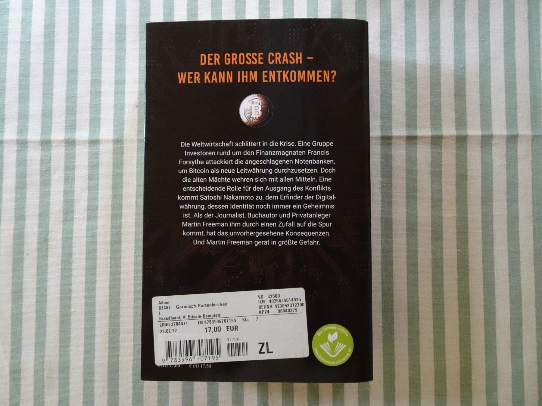 Livres: Andreas Brandhorst - Der Bitcoin Komplott - B587 – D'occasion à Küssnacht am Rigi par Bookslove-Divers 1