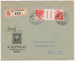 20 Rp. San Salvatore (geriffelt) - Chargé von BERN n. AESCH