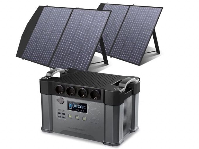 Dispositivi a energia solare: Powerstation 2000W mit Solarpanel – Nuovo e nell'imballaggio originale da Winikon venduto da cabriofan01