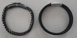Paire de bracelets Rockstone cuir et métal