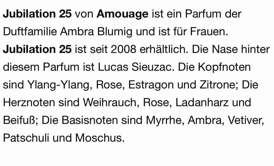 Amouage Profumi & Eau de Toilette: Jubilation 25 AMOUAGE 5ml Abfüllung – Nuovo (secondo la descrizione) da St. Gallen venduto da lfs_nxl8 2