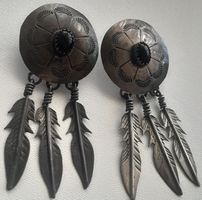 Boucles d'oreilles en argent 925,Sterling et Onyx 