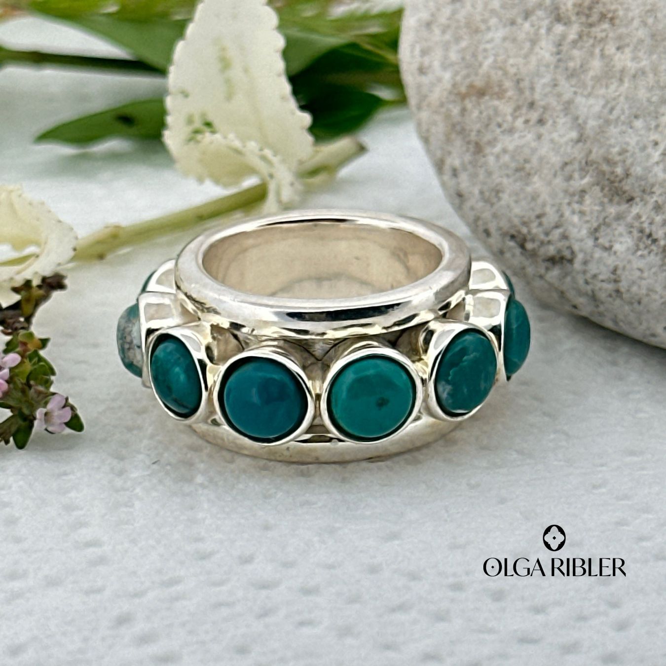 Olga Ribler Anelli: Statement Silber Ring 925 Grösse 54 - Türkise – Nuovo (secondo la descrizione) da Luzern venduto da Schmuckoutlet 5