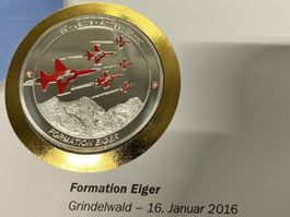 Patrouille Suisse  Numisbrief versilberte Medaille 2016