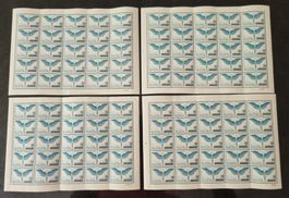 4 postfrische Bogen Flugpost Nr. F22 **