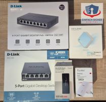 Netzwerk Set mit Gigabit Switches, WLAN Routern und Repeater