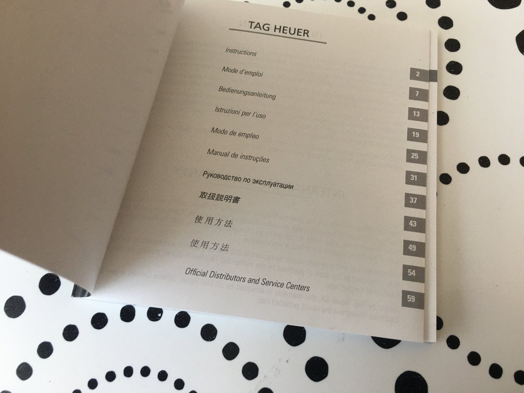 Documenti: TAG HEUER ORIGINAL - OPERATING INSTRUCTIONS - BOOKLET !!! – Usato da Epalinges venduto da dream-watch 1