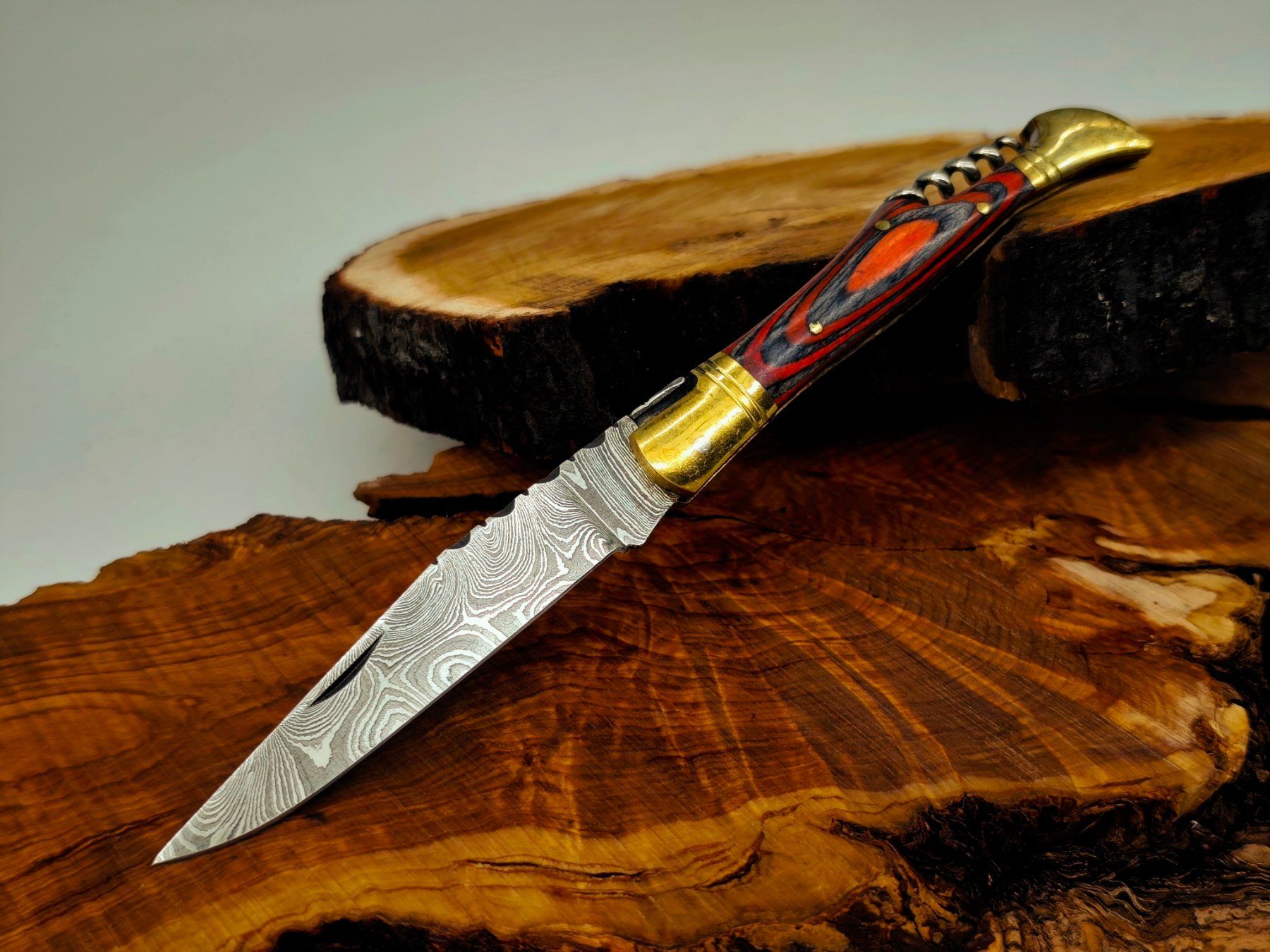 Accessori: Laguiole Damast Messer Klappmesser echtes Damastmesser – Nuovo e nell'imballaggio originale da Arlesheim venduto da Premius_1 1