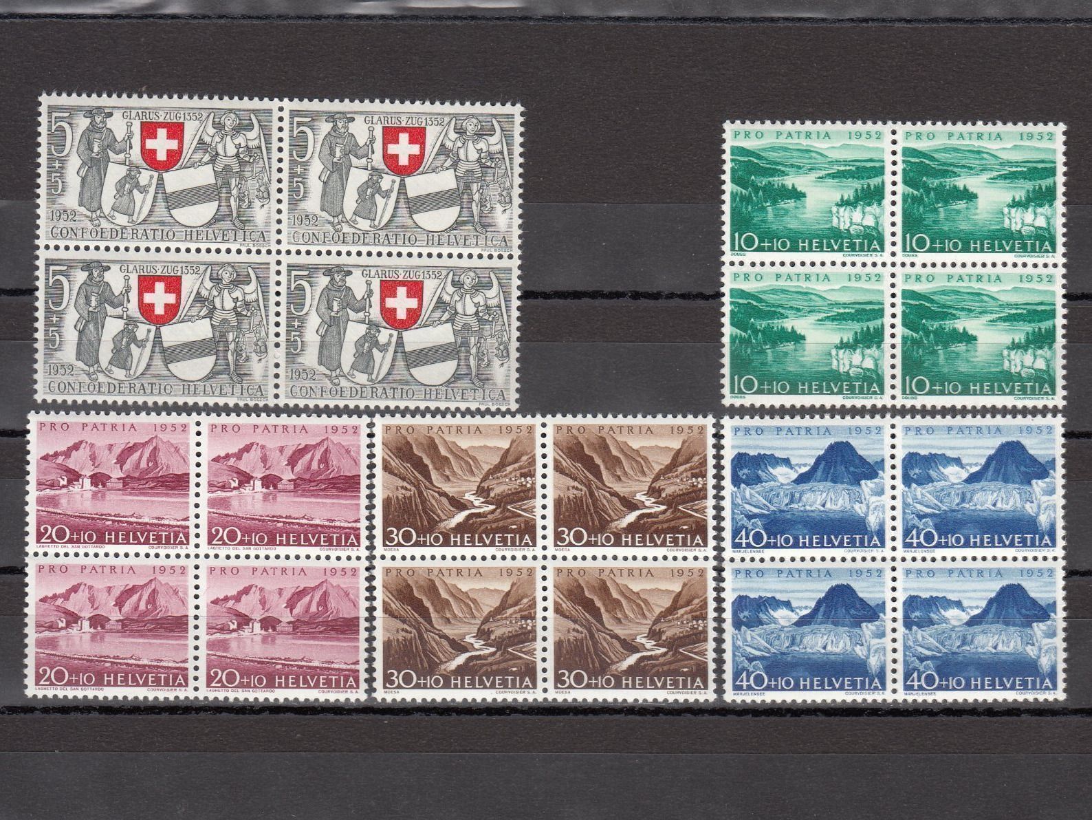 Tutti i francobolli: SBK B56 - B60 im 4er-Block postfrisch – Usato da Bürglen TG venduto da StampGraf