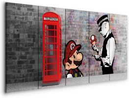 BANKSY  STAMPA SU TELA 100x 40 5 pezzi