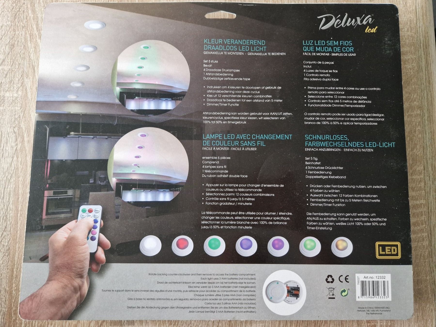 Lampade: 4 Stk. Wireless LED Lights inkl. Fernbedienung – Nuovo e nell'imballaggio originale da Rebstein venduto da Ajs_Toy_Palast_1 1