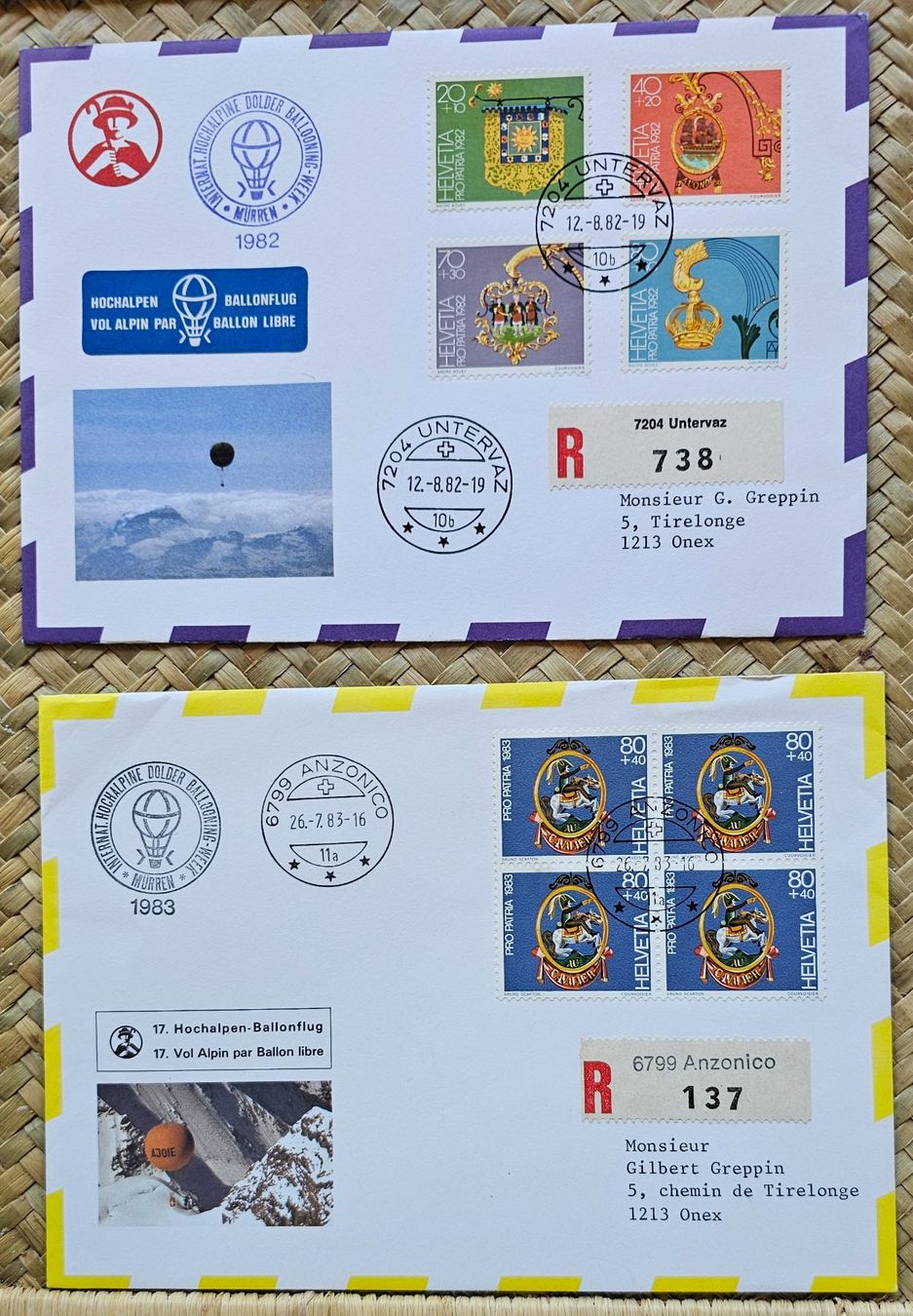 Tutti i francobolli: 2 Briefe Hochalpen Ballonflug ! – Nuovo (secondo la descrizione) da Les Valettes venduto da Nuba1