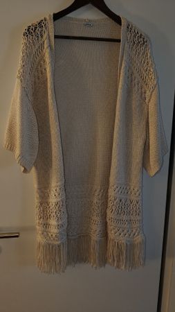 Sommer Cardigan / Strickjacke mit Fransen / ca. gr. M