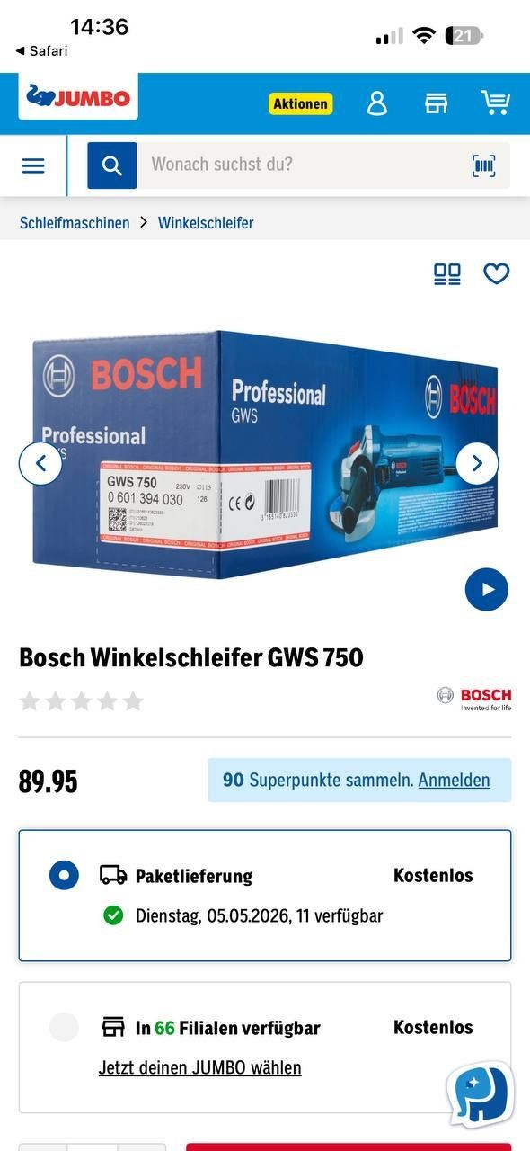 Smerigliatrici & Lucidatrici: Bosch GWS 750 Professional Winkelschleifer – Usato da Bern venduto da ViksiBash 2