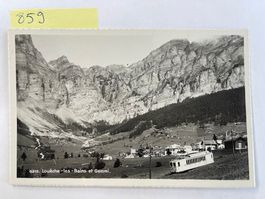 alte Ansichtskarte Louèche-les-Bains et Gemmi mit Bahn
